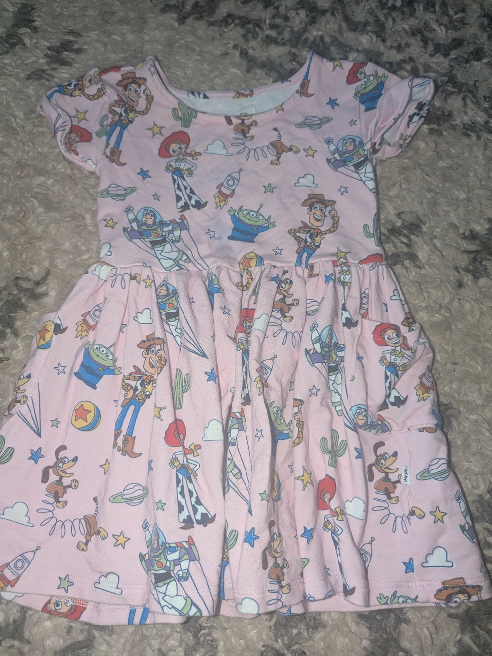 Little Sleepies Pink Toy Story Character Print Dress